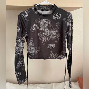 Fashion Nova Dragon Backless long sleeve top